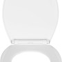 Weißer Wenko Premium WC-Sitz Kos mit Absenkautomatik, geöffnet.