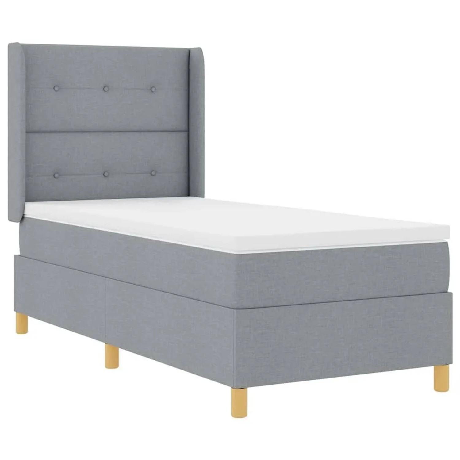 vidaXL Boxspringbett mit Matratze Hellgrau 100 x 200 cm Stoff 3343679 günstig online kaufen