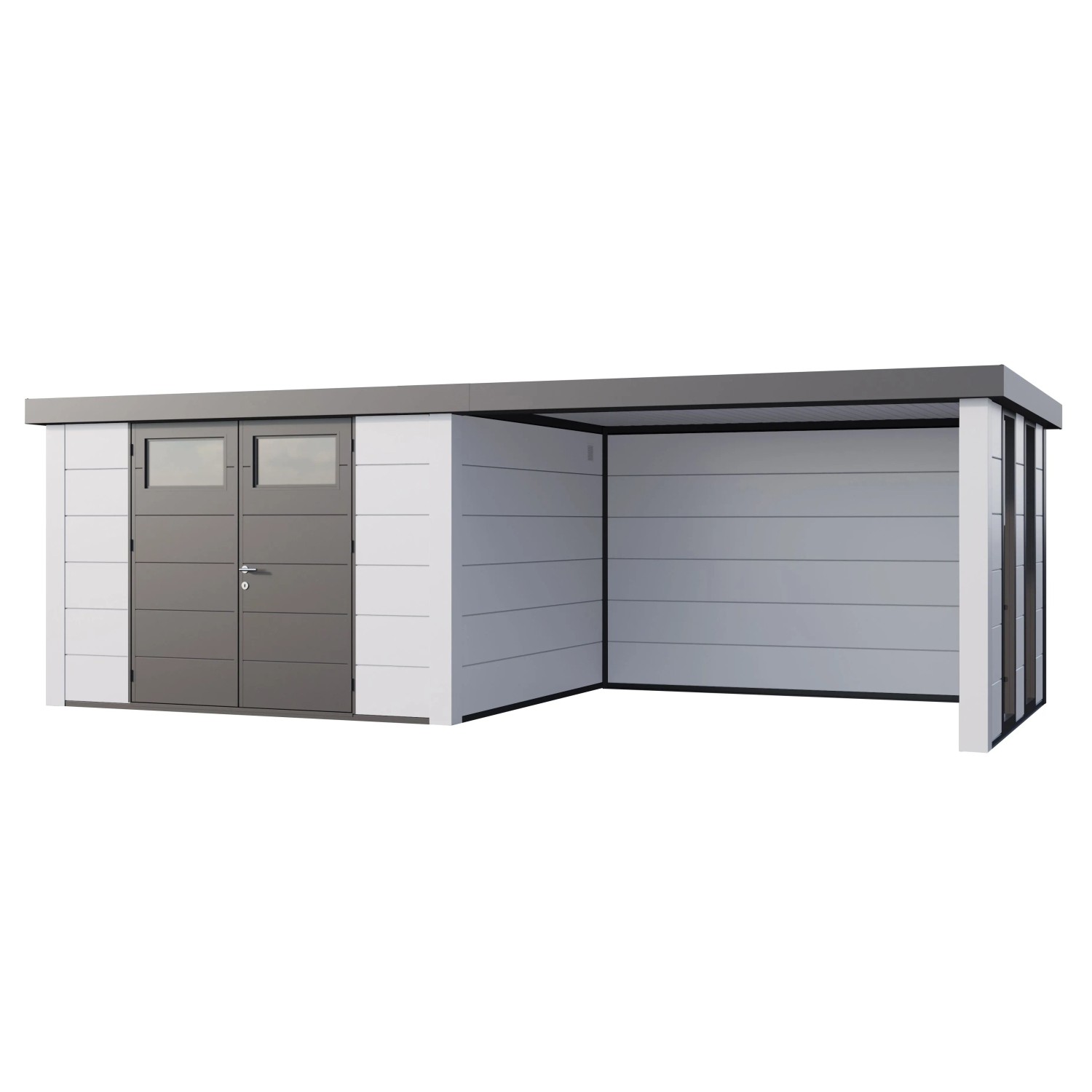 Gerätehaus Classico 3330 Lounge L Rechts Fenster Weiße Ecken 672 x 298 cm W günstig online kaufen