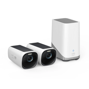 Eufy eufyCam S330 Überwachungskamera mit Homebase S380 Set, zwei Kameras und Basisstation.
