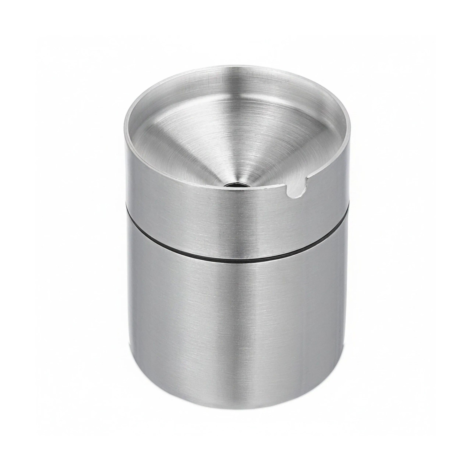 Relaxdays Aschenbecher mit Deckel Edelstahl Silber 8,5 cm x 7 cm 160 g