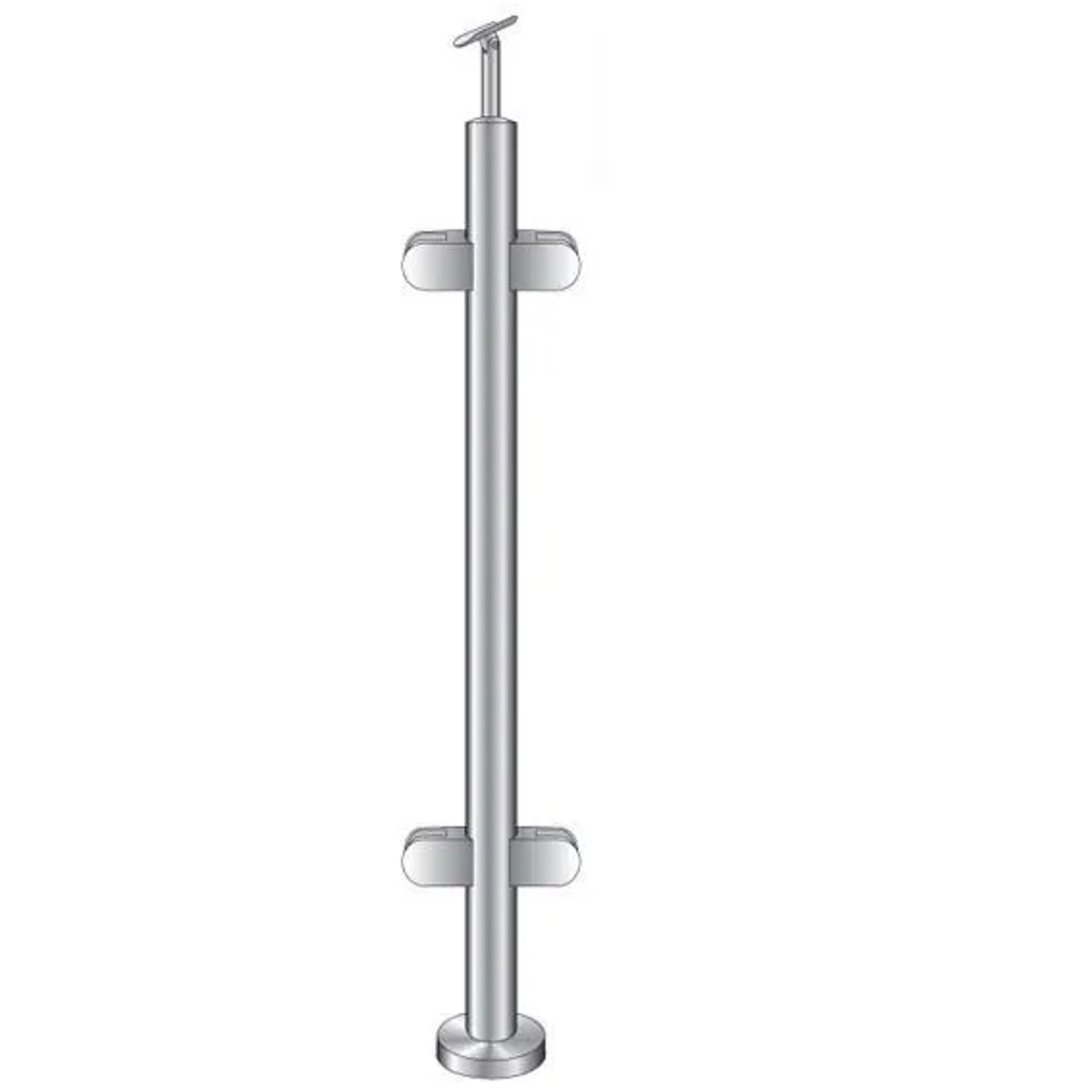 FeNau Mittelpfosten Edelstahl AISI 304 Flach 1100 mm Oberverankerung Für Glas 8,76 mm