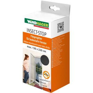Verpackung Windhager IS Fliegengitter Anthrazit 130x220cm für bodentiefe Fenster.