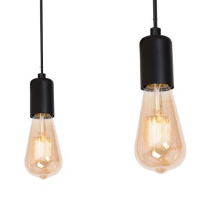 Licht-Erlebnisse Pendelleuchte Schwarz Flexibel 3-Flammig E27 Spider