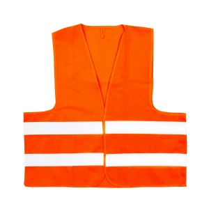 Orange Warnweste von First Aid Only mit Reflektorstreifen für Erwachsene.
