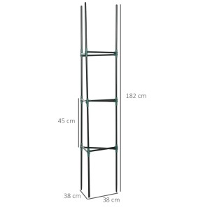 Outsunny Pflanzenhalter, 3 Ebenen, Stahl/Kunststoff, 182cm hoch, für Kletterpflanzen.