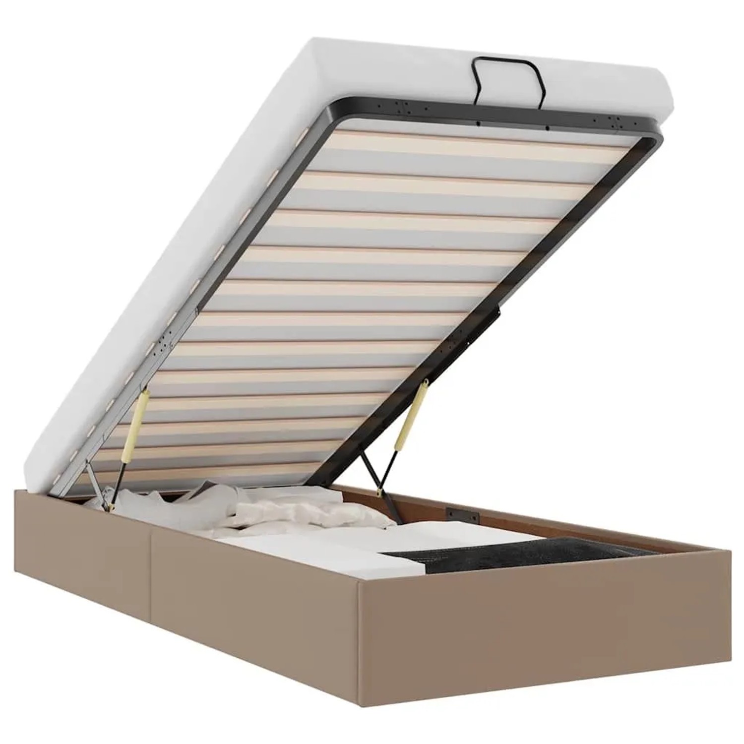 vidaXL Ottoman-Bett ohne Matratze Cappuccino-Braun 90x200cm Kunstleder 3310783