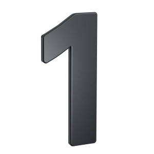 Hausnummer 1, Stahl Anthrazit, Basi. Türbeschlag für den Eingangsbereich.