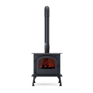 Schwarzes Kaminrohr mit KaminfilterKAT für Kamin & Ofen, Ø 150 mm.
