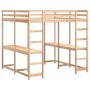 vidaXL Hochbett mit Schreibtisch & Leiter 160x200 cm Massivholz Kiefer 3284233