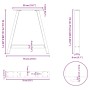 vidaXL Esstischbeine A-Form, 2 Stk., schwarz, Stahl, Maße: 70x72-73 cm.