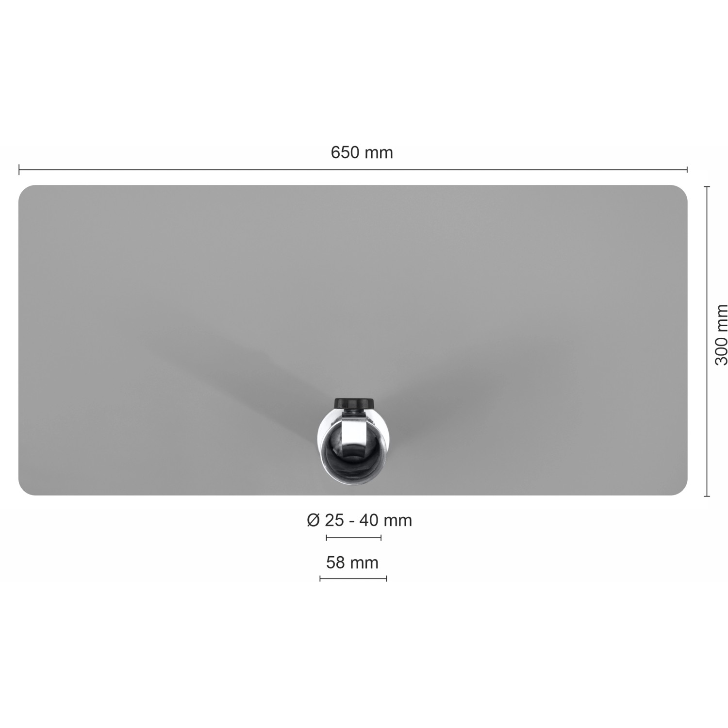 Schneider Balkonschirmständer aus Stahl, silbergrau, Maße 65x30cm, für Schirmstöcke 25-40mm