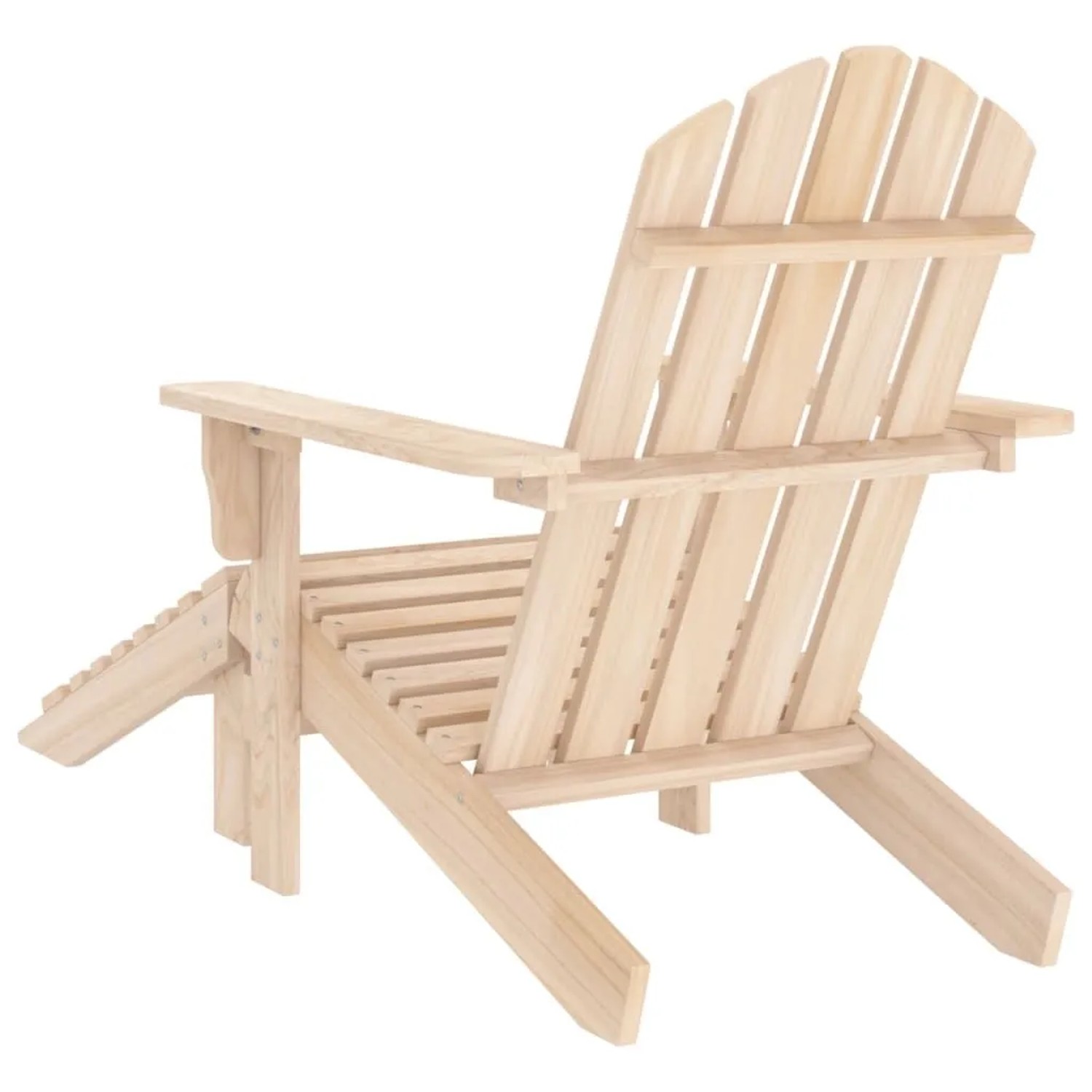 vidaXL Adirondack Gartenstuhl mit Fußteil aus Tannenholz, naturbelassen.