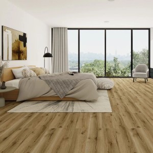 Schlafzimmer mit Klebe-Vinylboden Premium DryBack Eiche Rustic Oak.