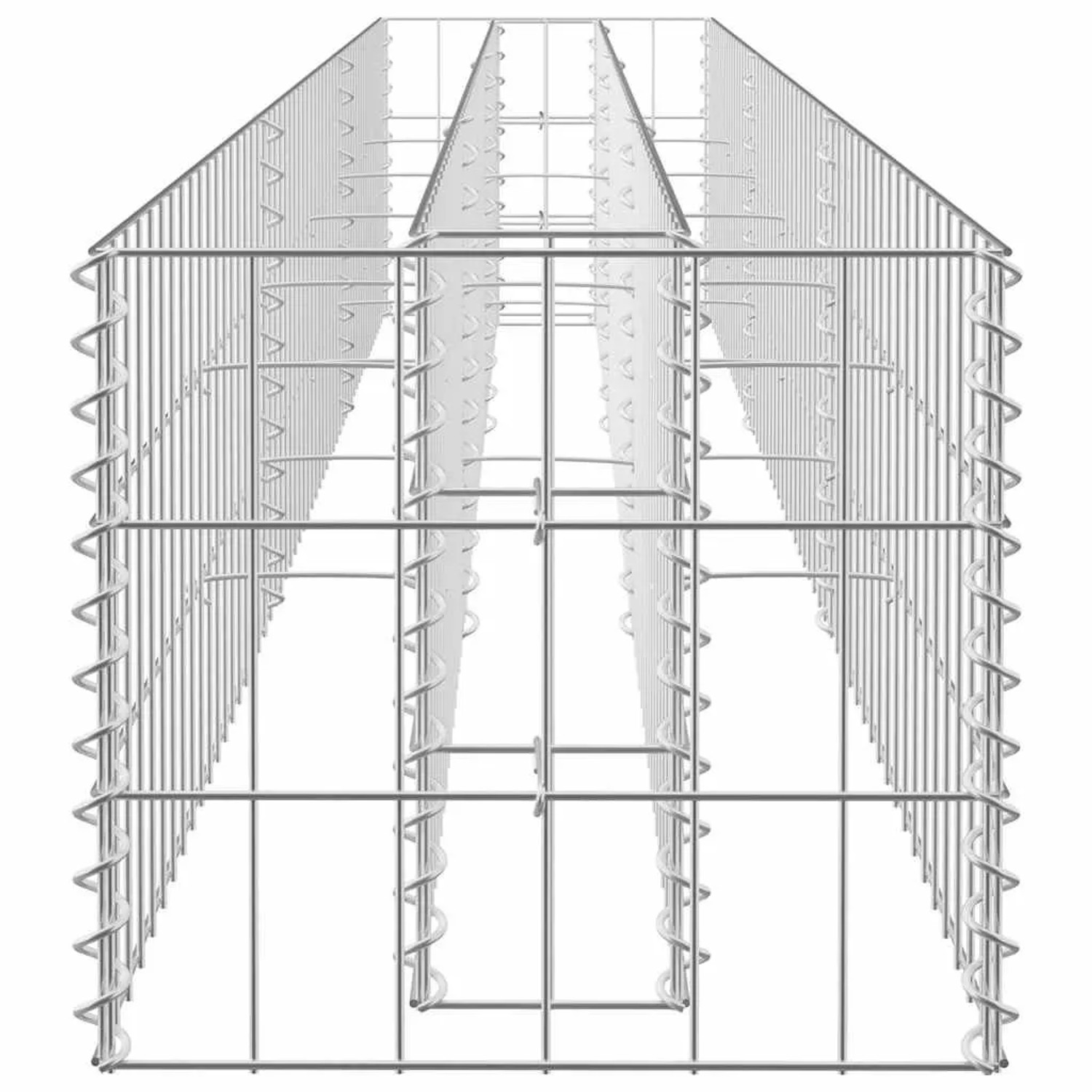 Leerer, verzinkter Gabionen-Hochbeet-Korb (270x30x30cm) von furnicato.