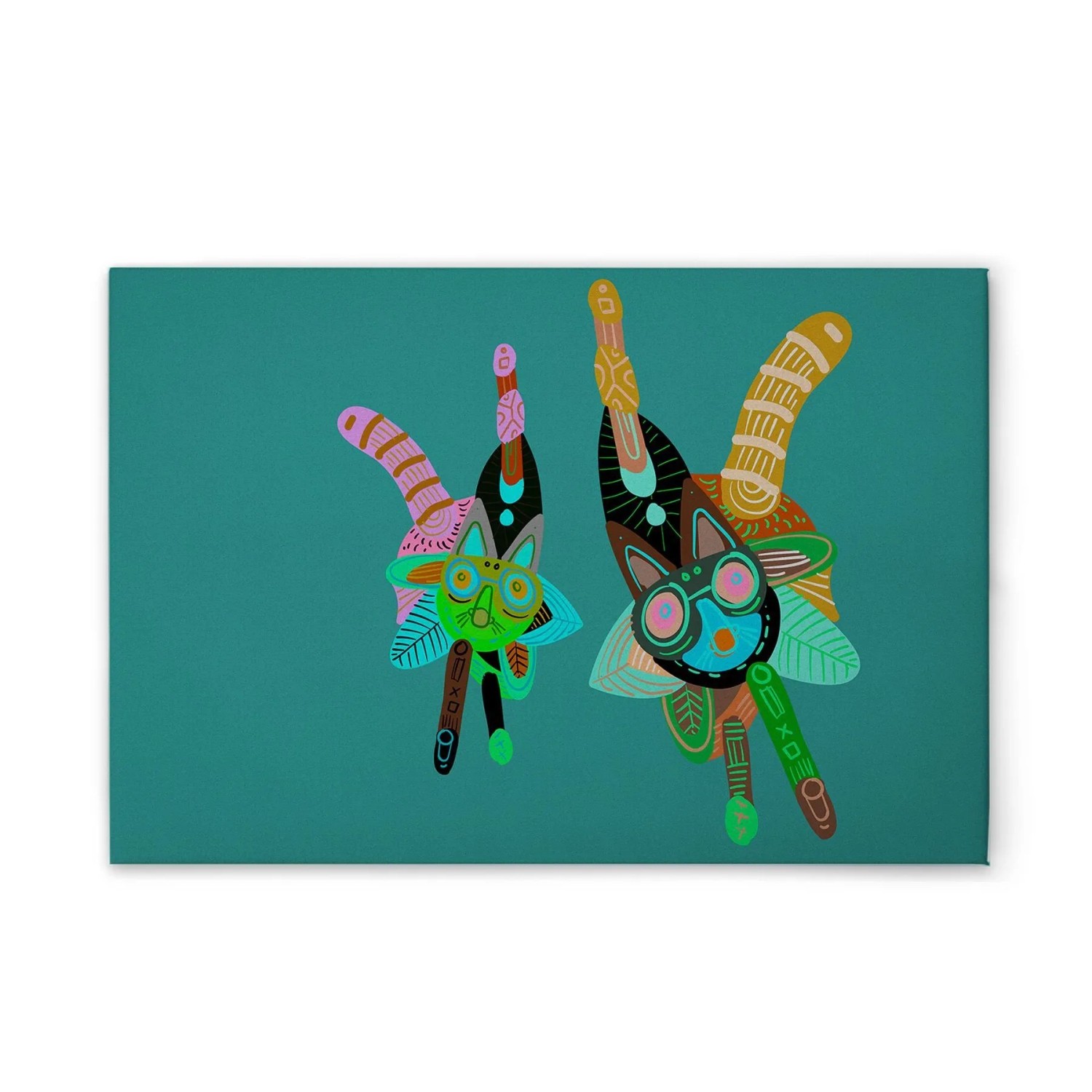 Tadessi Leinwandbild - M1-No.51292 - Bunte Kreaturen - 60 x 40 cm - Hochformat