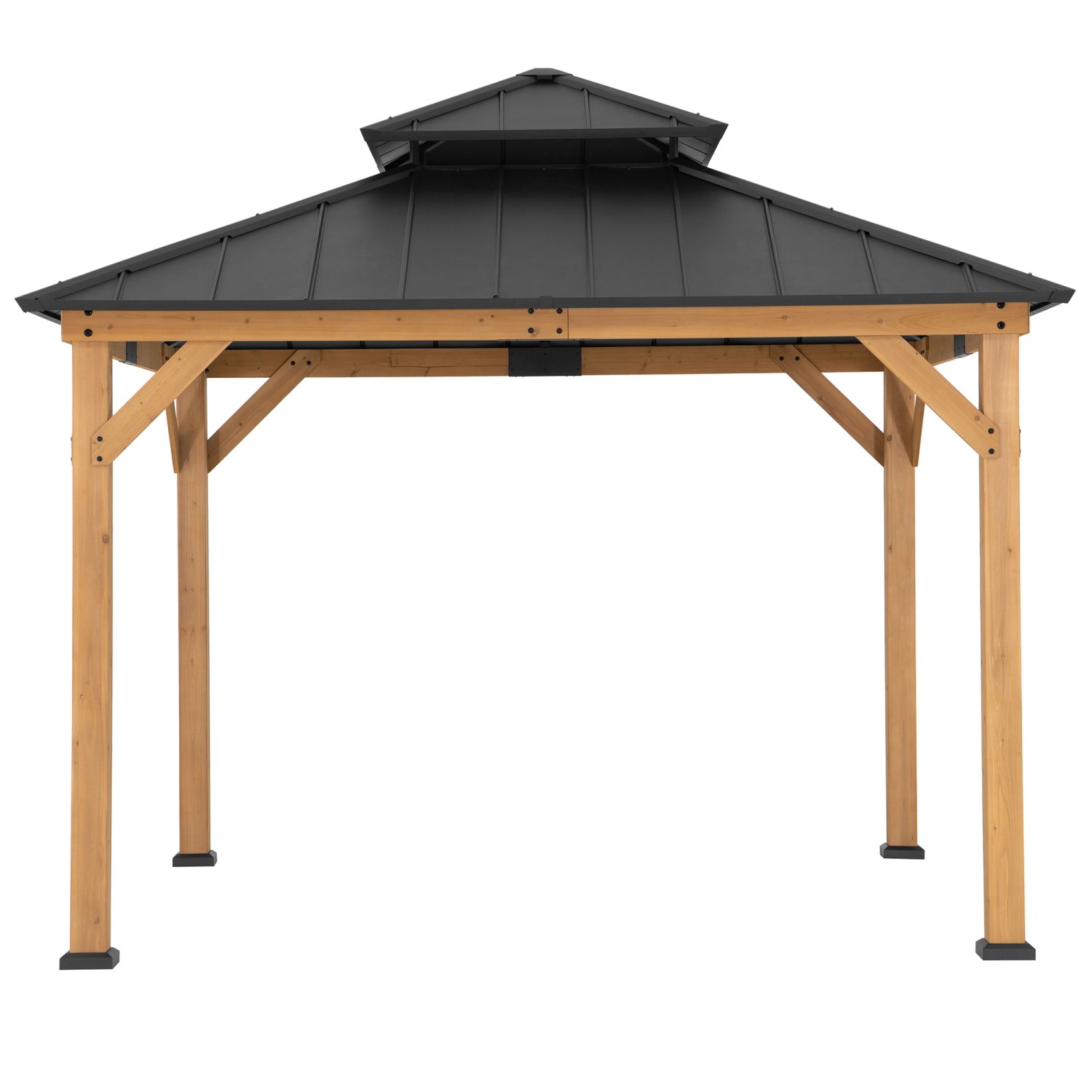 Sunjoy Gazebo Kaps aus Zedernholz 330 cm x 330 cm Anthrazit günstig online kaufen