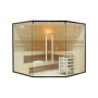 Home Deluxe Sauna SHADOW BIG XL für 6 Personen, Fichtenholz, Glasfront, mit Ofen und Zubehör.