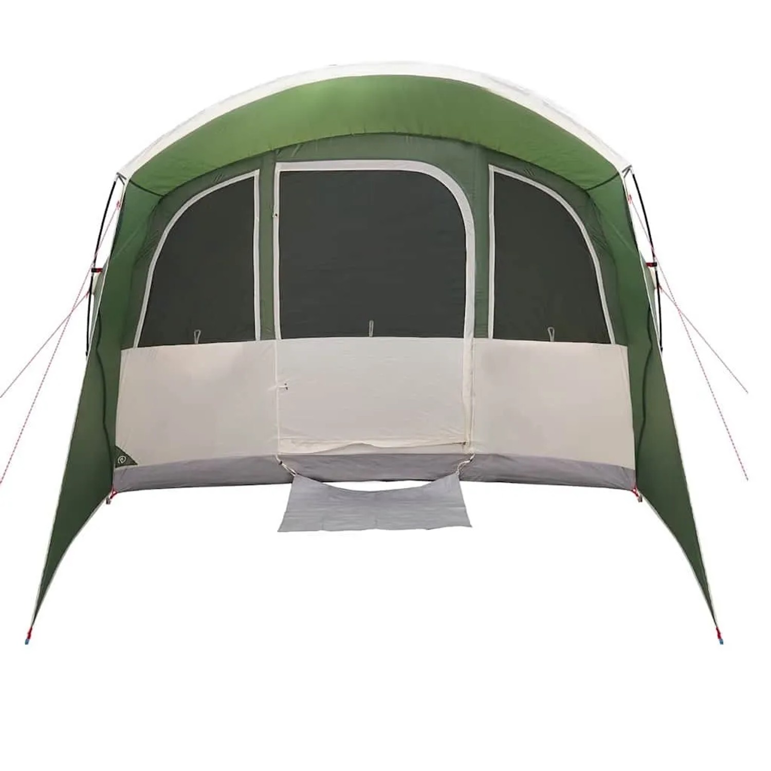 Grünes vidaXL Campingzelt aus Polyester mit gewölbtem Dach, großen Fenstern und Reißverschluss. Für Outdoor.