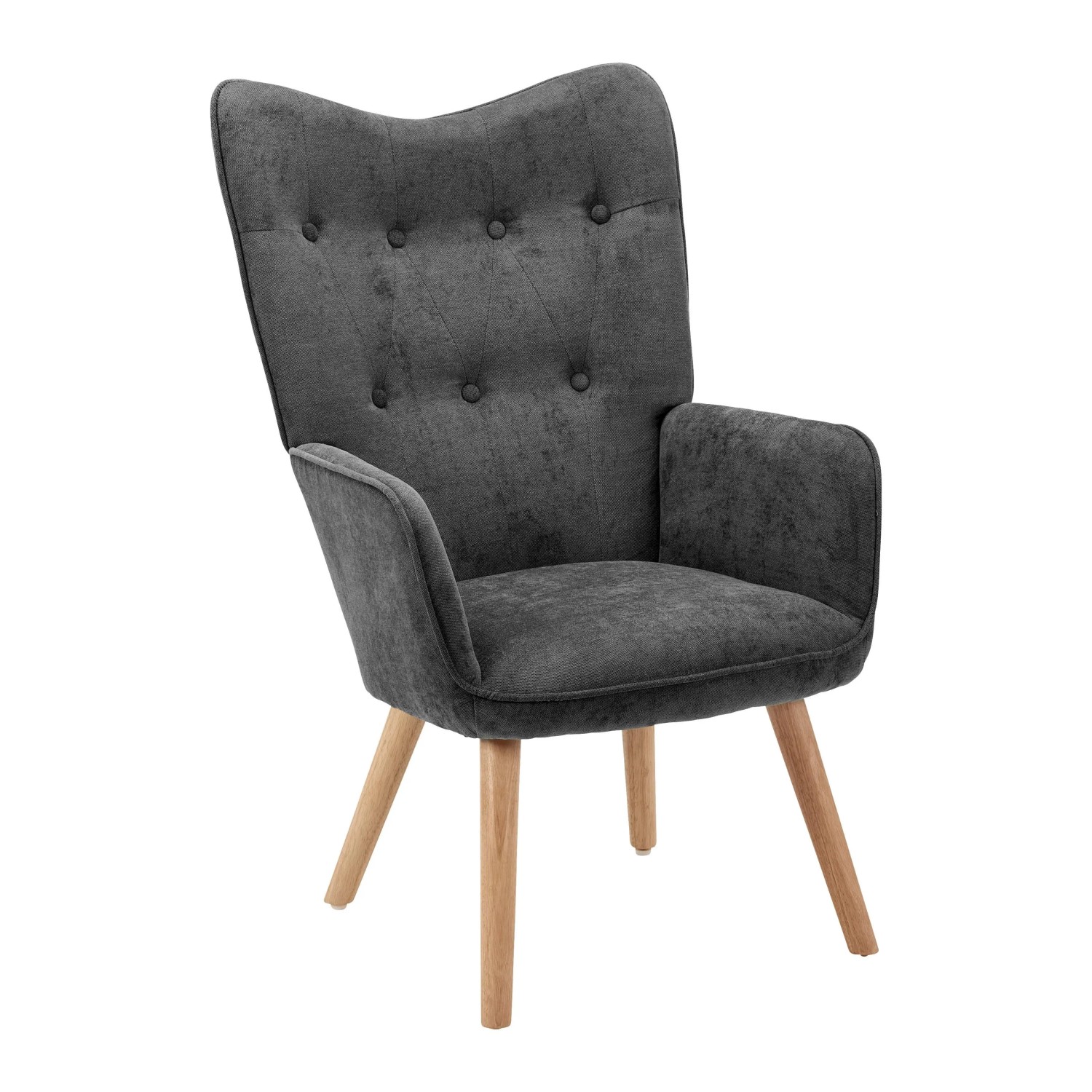 Bessagi Home Sessel Natalie Dunkelgrau Webstoff