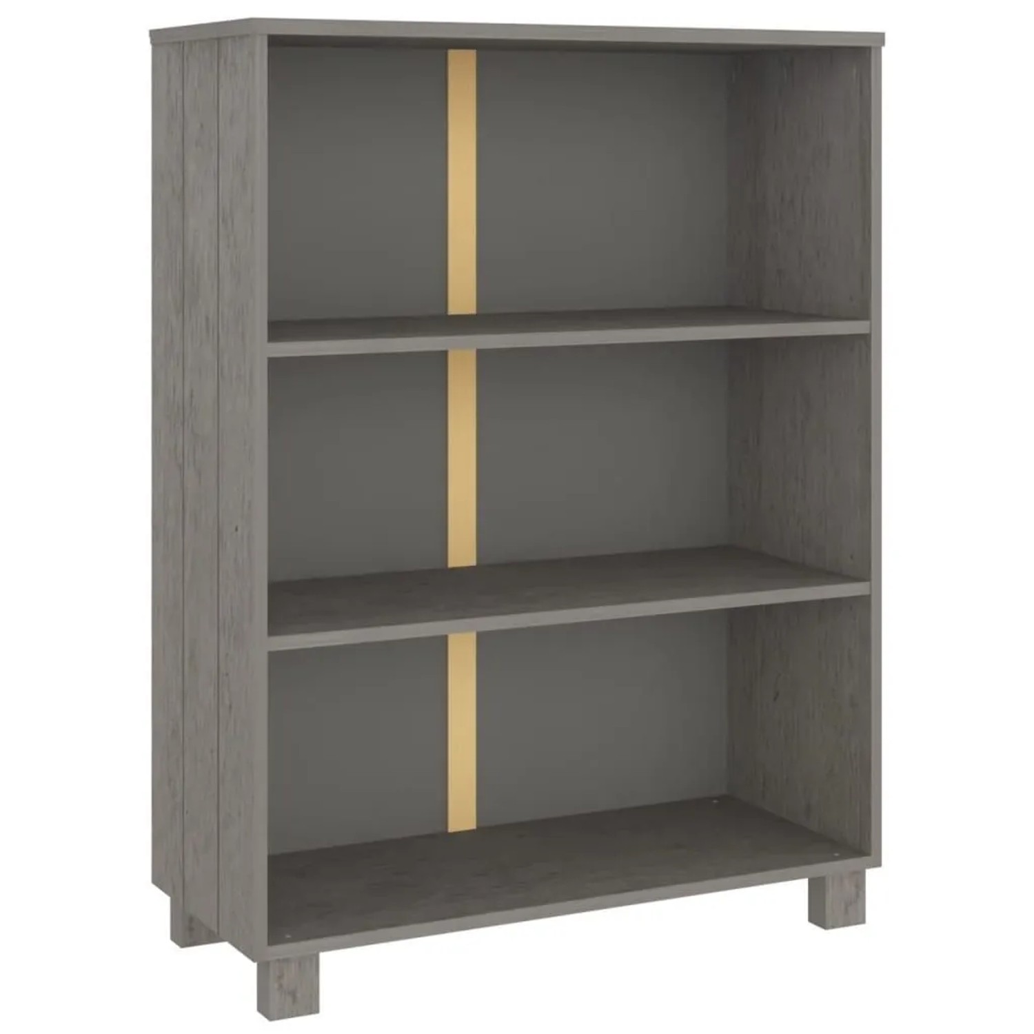 vidaXL Bücherschrank HAMAR Hellgrau 85x35x112 cm Massivholz Kiefer 340487