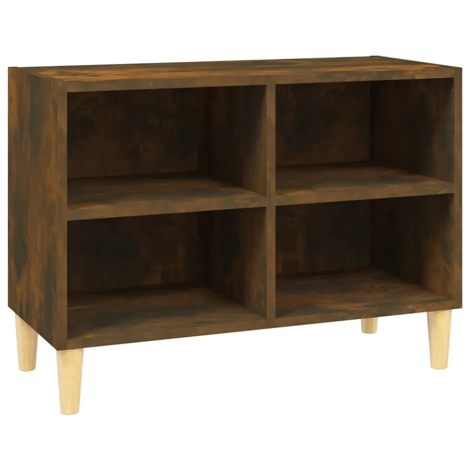 vidaXL TV-Schrank mit Massivholz-Beinen Räuchereiche 69,5x30x50 cm 813146