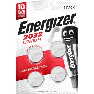 Energizer CR2032 Lithium Knopfzellen, 4er-Pack. Langlebige 3V Batterien für elektronische Geräte.