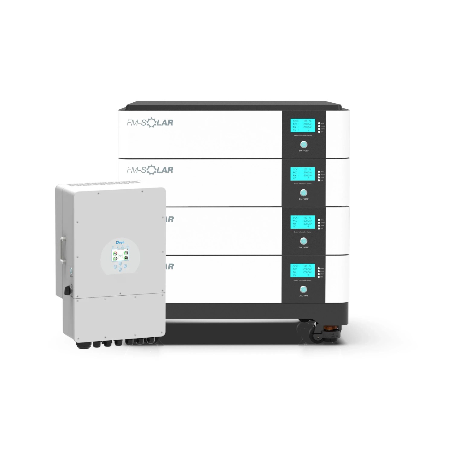 FM-SOLAR Deye 3-Phasen Hybrid-Wechselrichter On/Off-Grid 12kW PV Solar + 40kWh Stapel Batterie Speicher