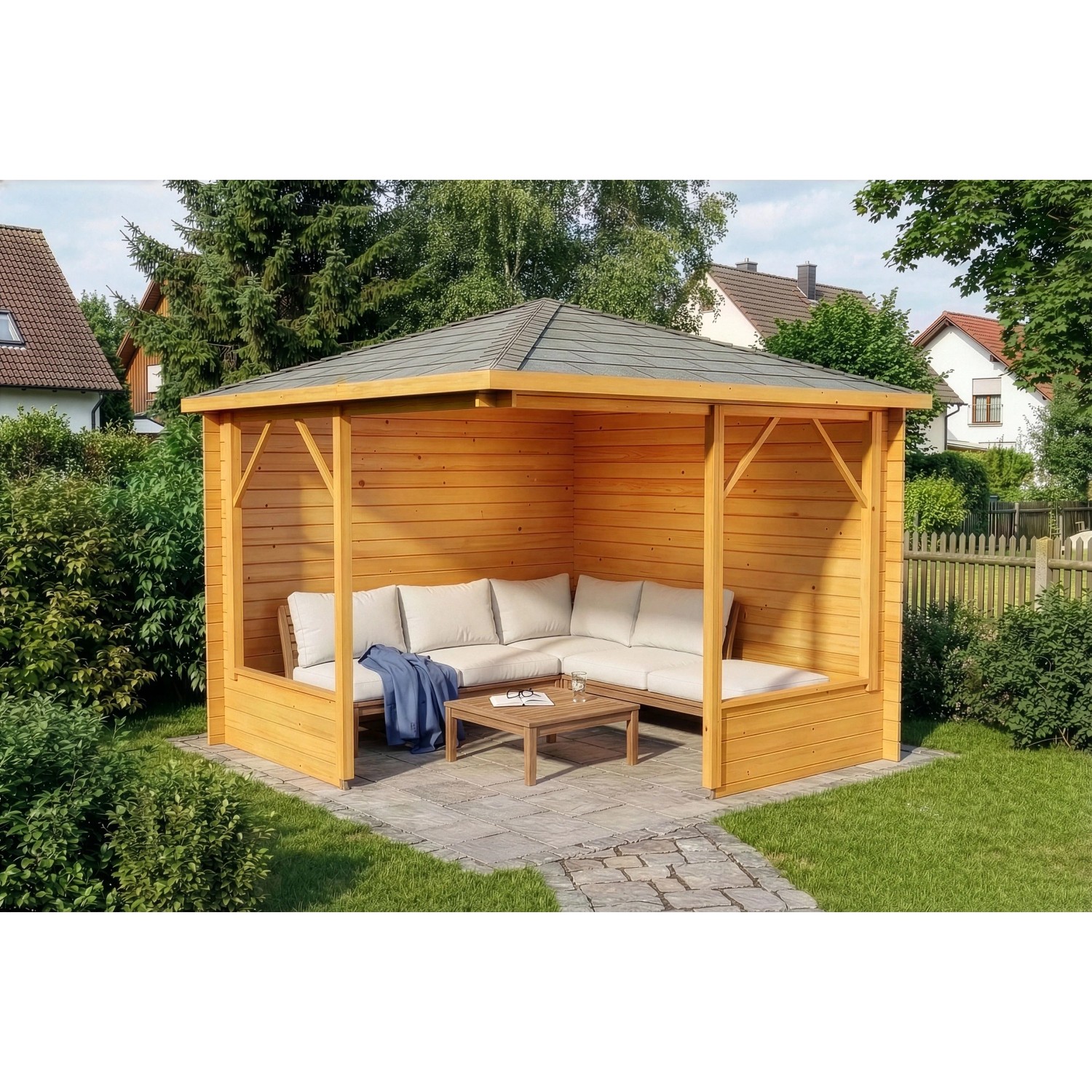 Alpholz Holzpavillon Maik-28 5-Eck 325 cm x 325 cm imprägniert kaufen bei OBI