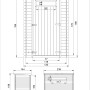 Technische Zeichnung Timbela Gartenhaus Holz M306A+M306G mit Maßangaben.