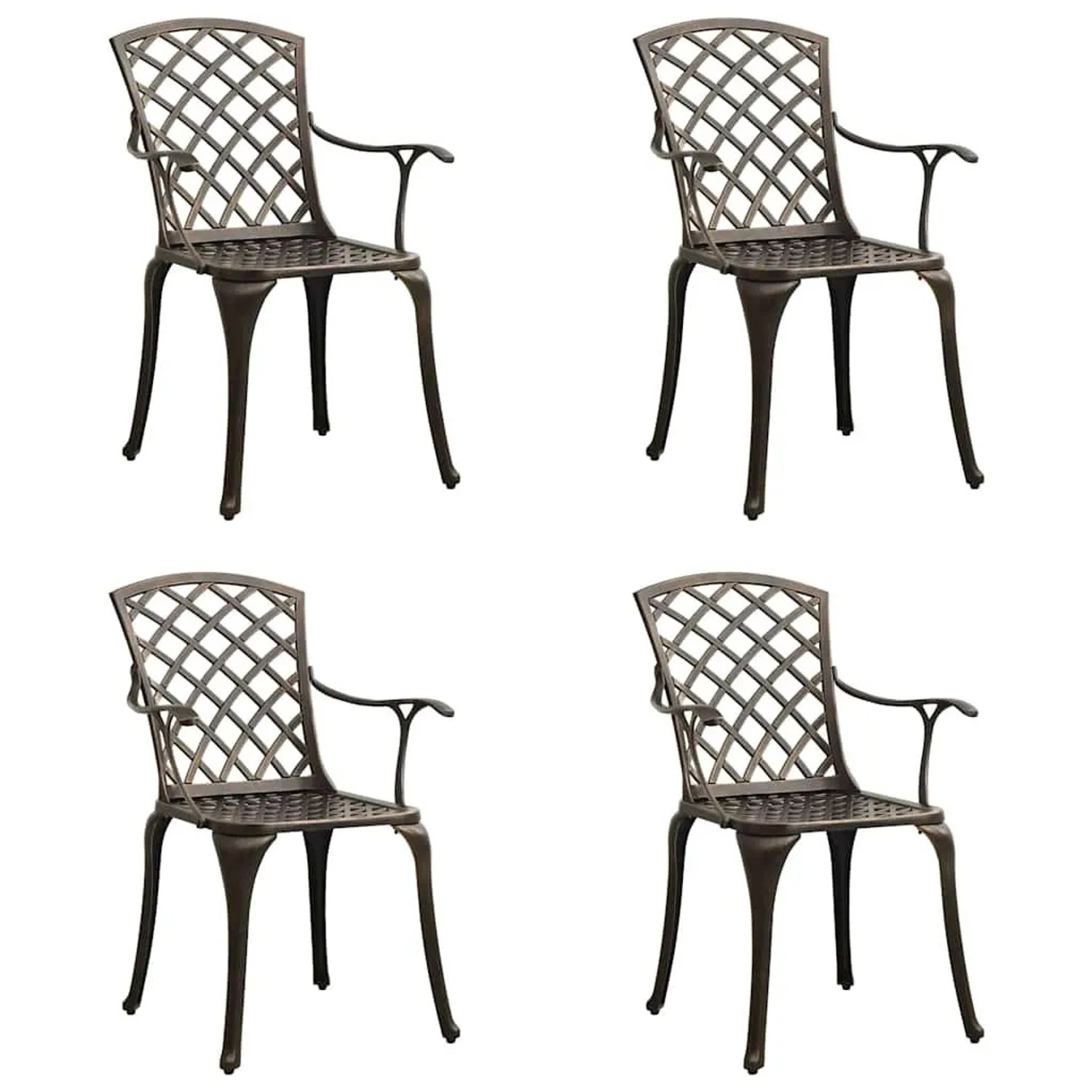 Furnicato Gartenstühle 4 Stk Aluminiumguss Bronzen