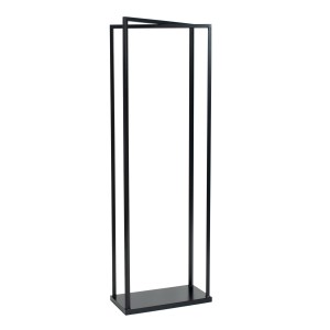 Schwarzes Westmann Kaminholzregal Xavier aus Stahl, 40x20x120 cm, für drinnen und draußen.