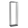 Schwarzes Westmann Kaminholzregal Xavier aus Stahl, 40x20x120 cm, für drinnen und draußen.