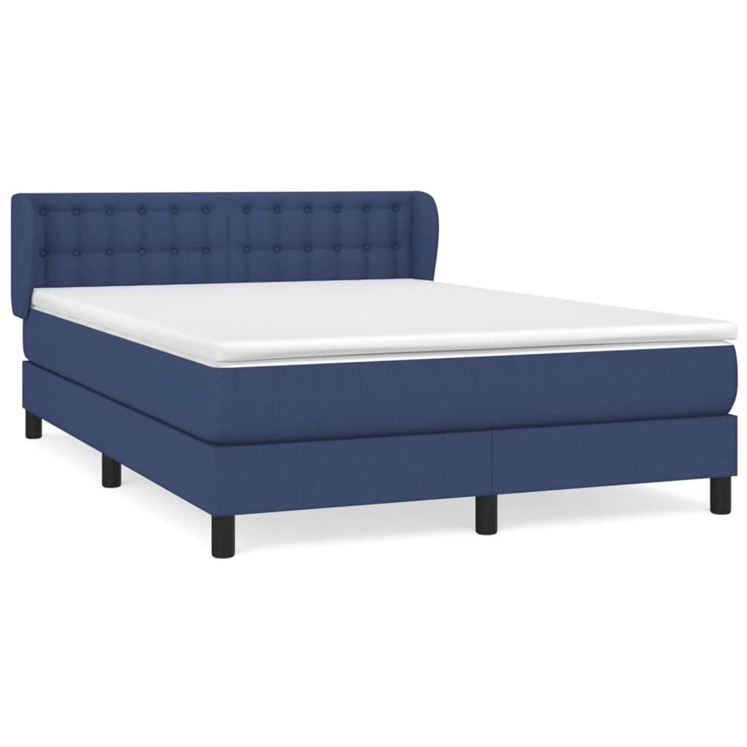 vidaXL Boxspringbett mit Matratze Blau 140x190 cm Stoff 3126563 günstig online kaufen