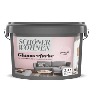 Schöner Wohnen Glimmerfarbe Sparkling Rose, 2,5 l, Effektfarbe mit Glitzerpigmenten.