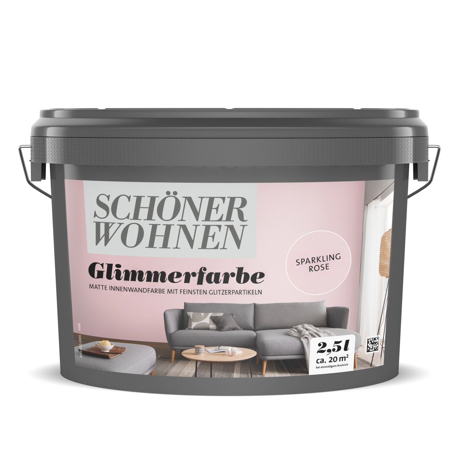 Schöner Wohnen Glimmerfarbe Sparkling Rose, 2,5 l, Effektfarbe mit Glitzerpigmenten.