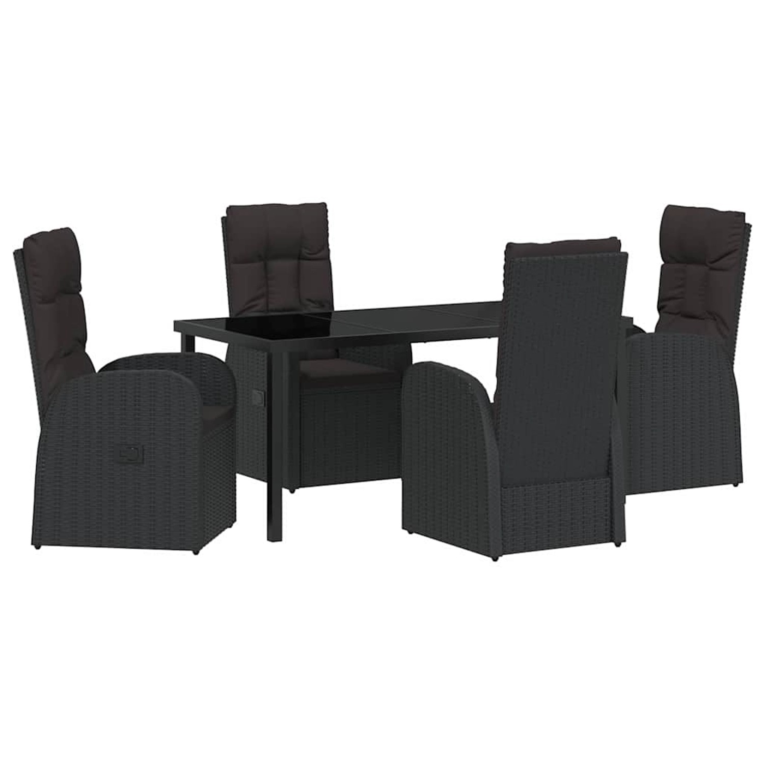 vidaXL Garten Essgruppe mit Kissen 5-Tlg Schwarz Poly Rattan 3379509 günstig online kaufen