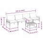 vidaXL Gartenmöbel-Set, 5-teilig, anthrazitfarben, Stahl, mit Maßangaben.