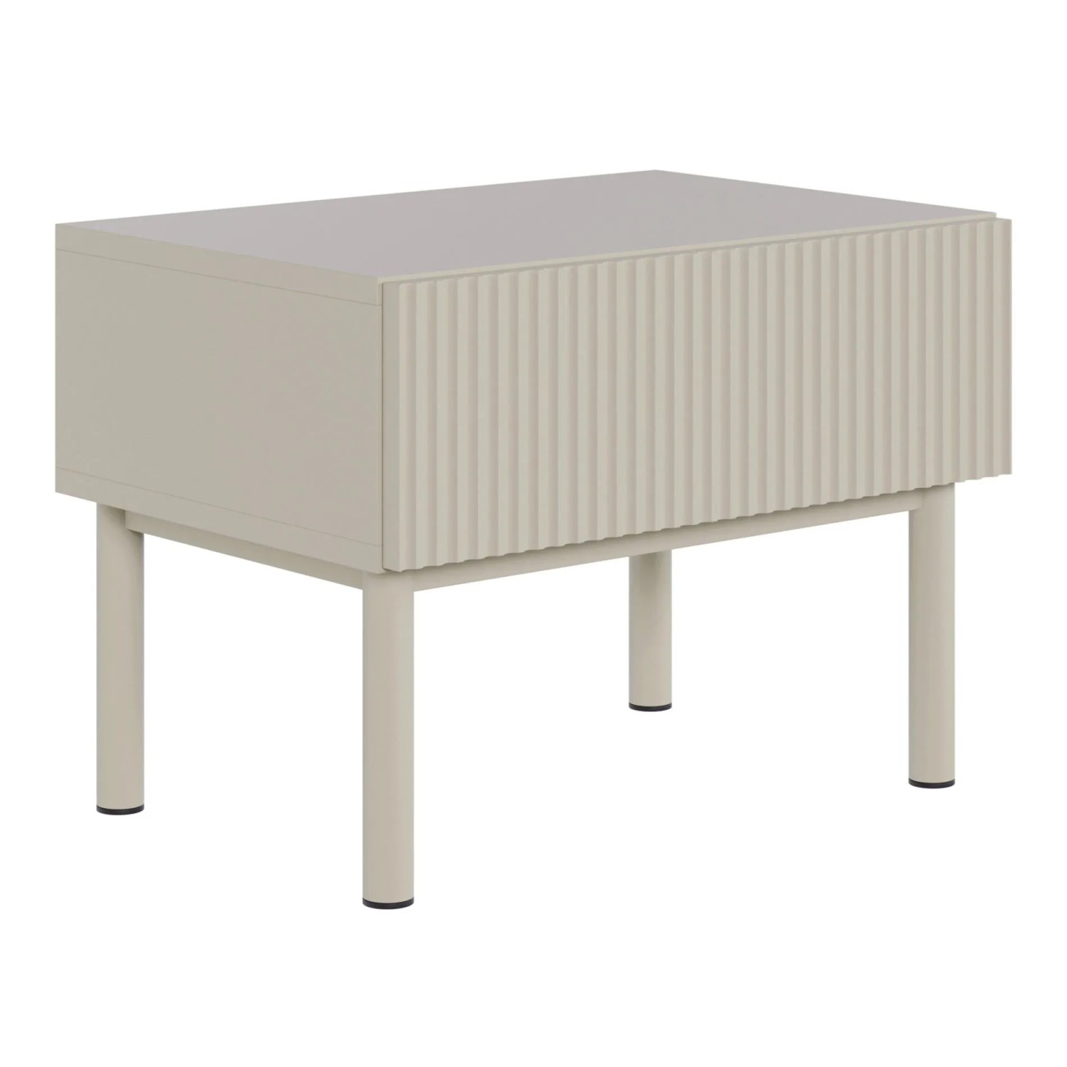 Selsey Nachttisch Veldio New 50 cm mit Geriffelter Front und Schublade Greige