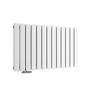 Weißer Emke Badheizkörper, 63x100cm, doppellagig, horizontale Paneele.