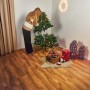 Künstlicher, grüner LED Weihnachtsbaum Nagano (180 cm) beim Aufbau im Wohnzimmer.