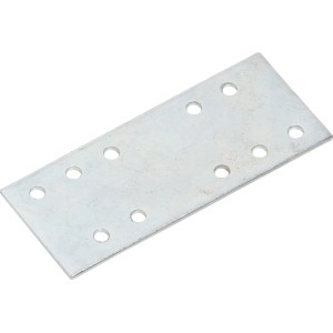 Rechteckiger, verzinkter Flachverbinder 100x40 mm mit Löchern zur Befestigung.