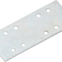 Rechteckiger, verzinkter Flachverbinder 100x40 mm mit Löchern zur Befestigung.