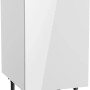 Weißer Optifit Küchenunterschrank Rurik986, 45 cm breit, mit Tür und Edelstahlgriff.