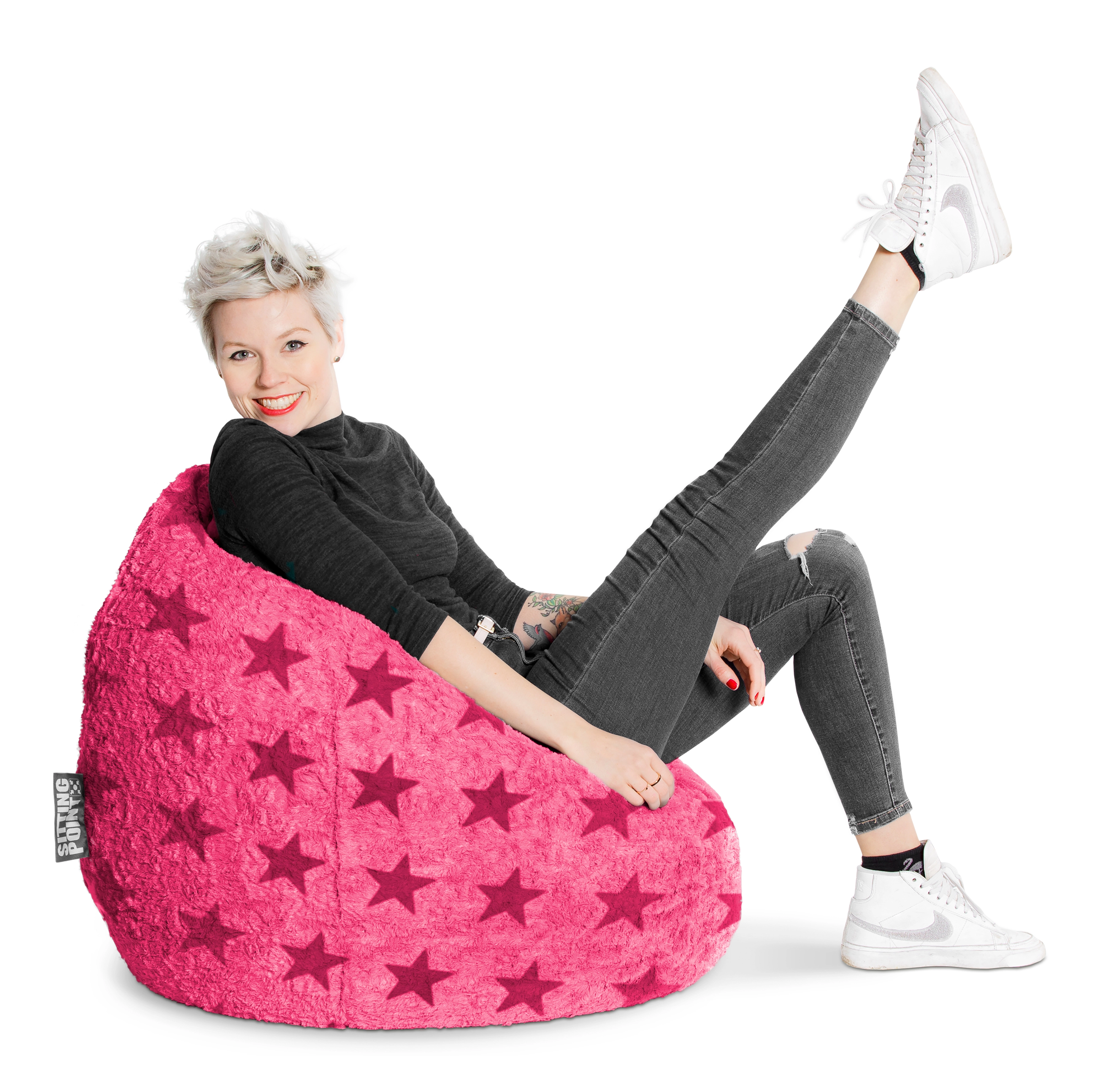Sitting Point Sitzsack BeanBag Fluffy Stars 220 l Pink kaufen bei OBI