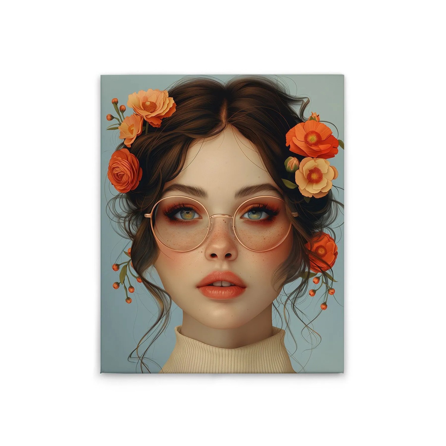Tadessi Leinwandbild - M1-No.52278 - Flowergirl - 40 x 50 cm - Hochformat