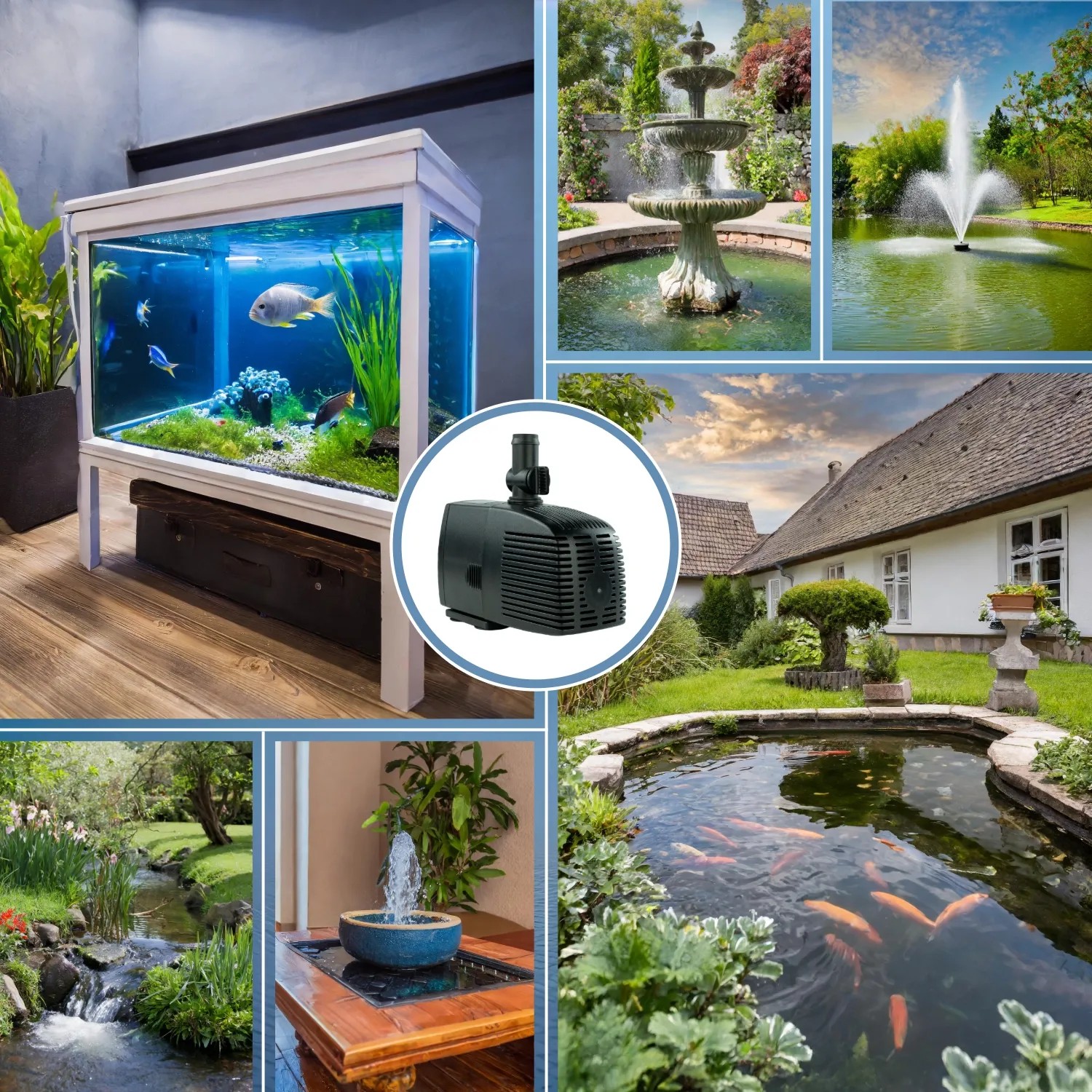 Kerry Electronics Teichpumpe, 1500 l/h, 25 W. Wasserpumpe für Aquarien, Teiche und Springbrunnen.