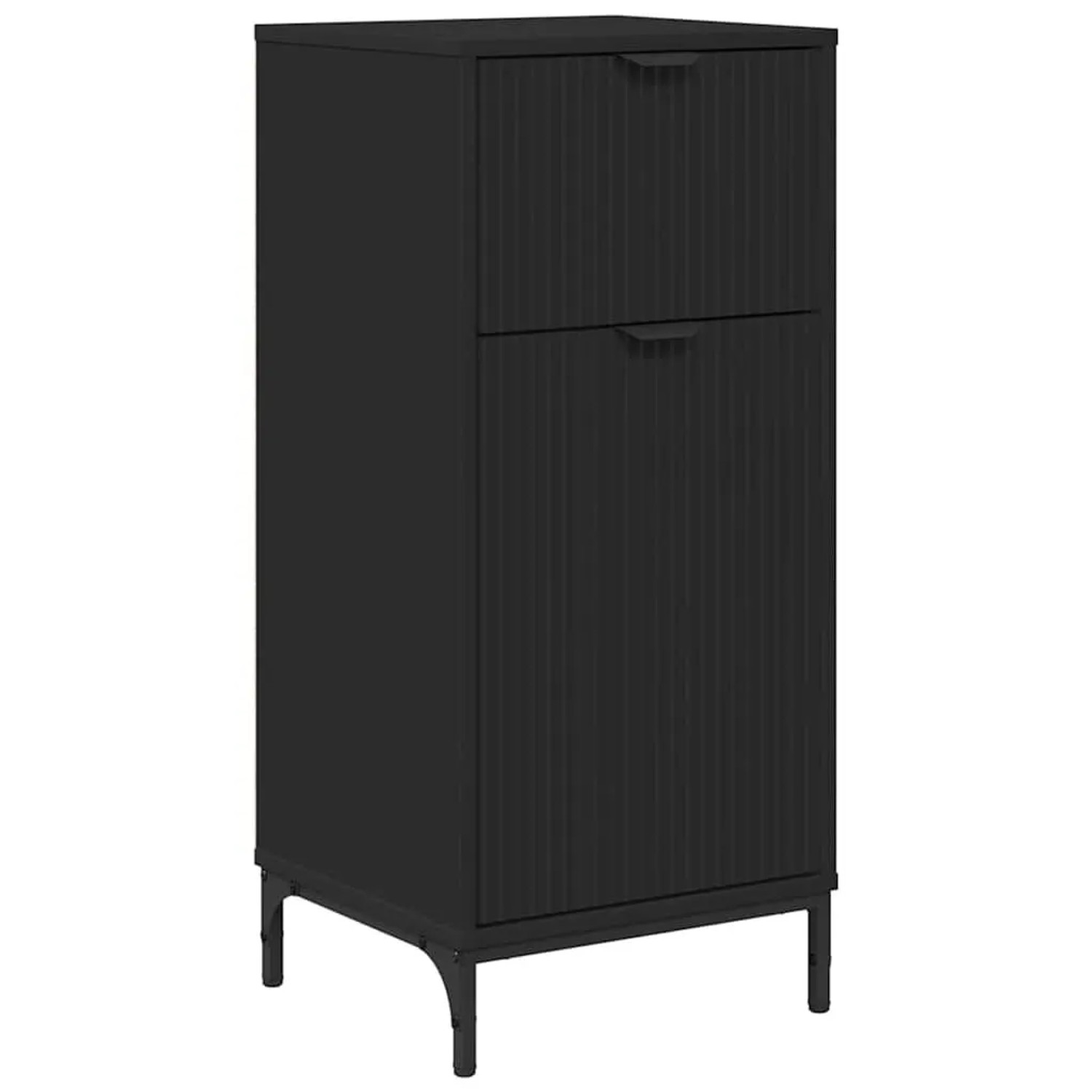 vidaXL Badezimmerschrank mit Schubladen Schwarz 39,5 x 36 x 88 cm 883395