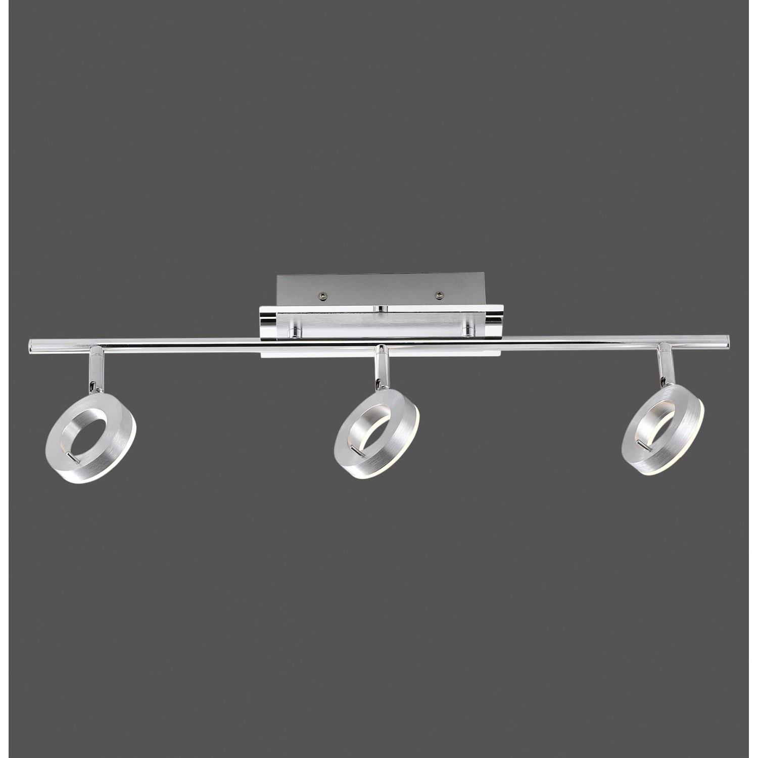 Moderne, 3-flammige LED Deckenleuchte Sileda von Paul Neuhaus, Aluminium matt.