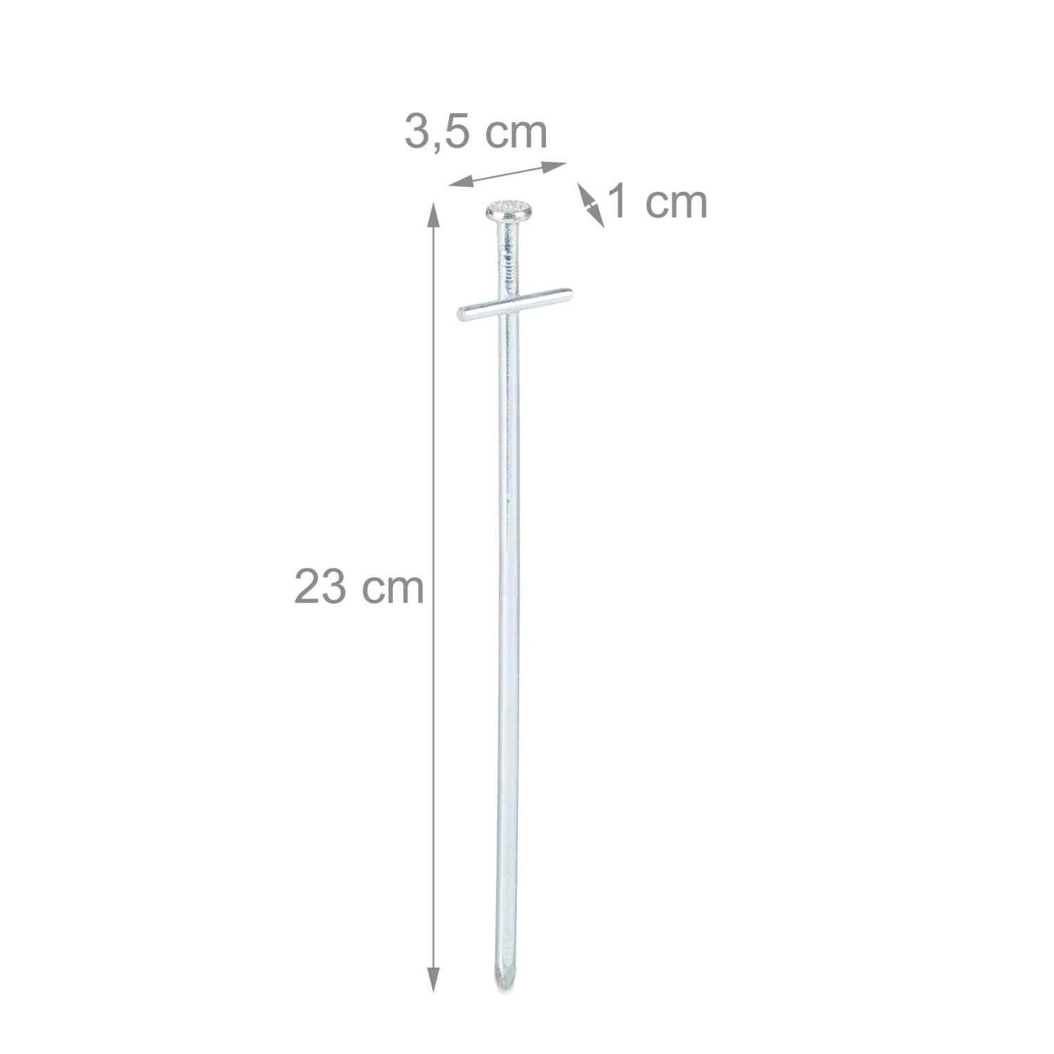 Relaxdays Felsbodenhering Rostfreier Stahl Silber Mit Quernagel 23 cm 30er Set_4